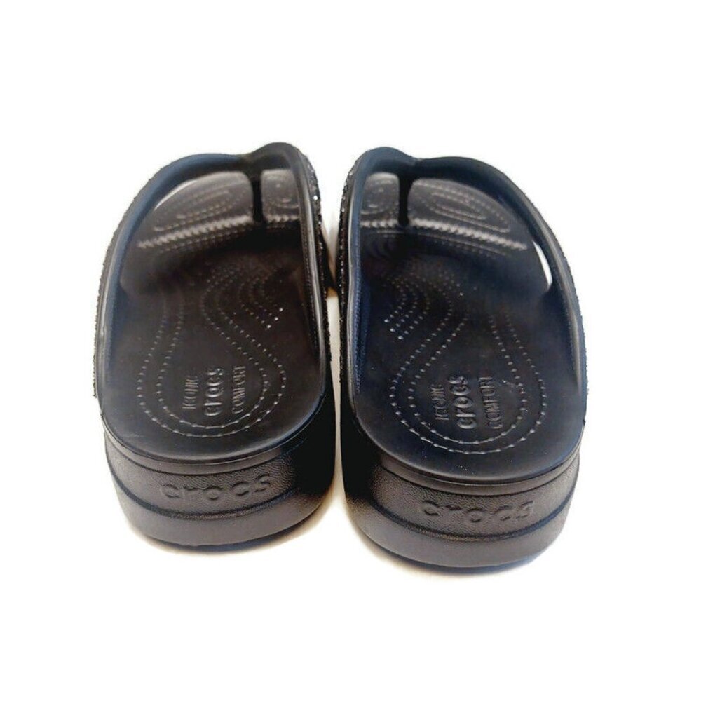CROCS Sloane Glitter Wedge Flip Flops Womens Size 9 Lightweight Slip On Sandals - Picture 7 of 9